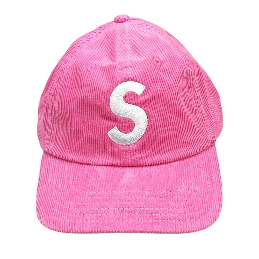 Supreme SS21 Fine Wale Corduroy S Logo 6-Panel Cap Pink